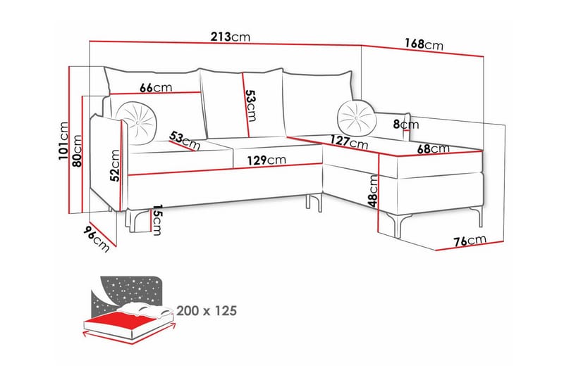 Knocklong 3-sits Hörnbäddsoffa Gul - Möbler - Vardagsrum - Bäddsoffor - Hörnbäddsoffa