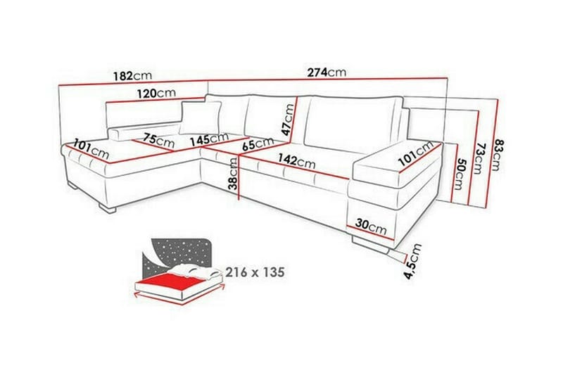 Naoma 3-sits Hörnbäddsoffa Gul - Möbler - Vardagsrum - Bäddsoffor - Hörnbäddsoffa