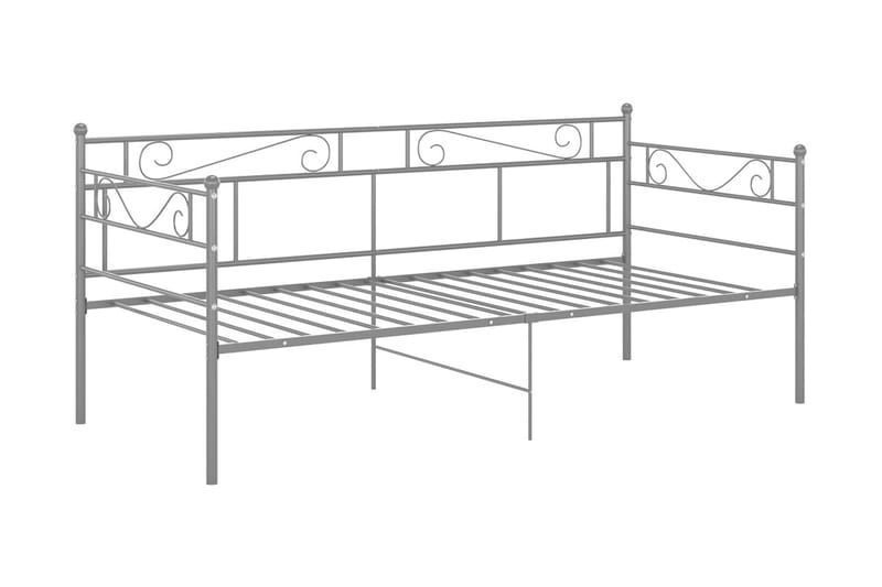 Sängram bäddsoffa grå metall 90x200 cm - Grå - Möbler - Vardagsrum - Bäddsoffor - Hörnbäddsoffa