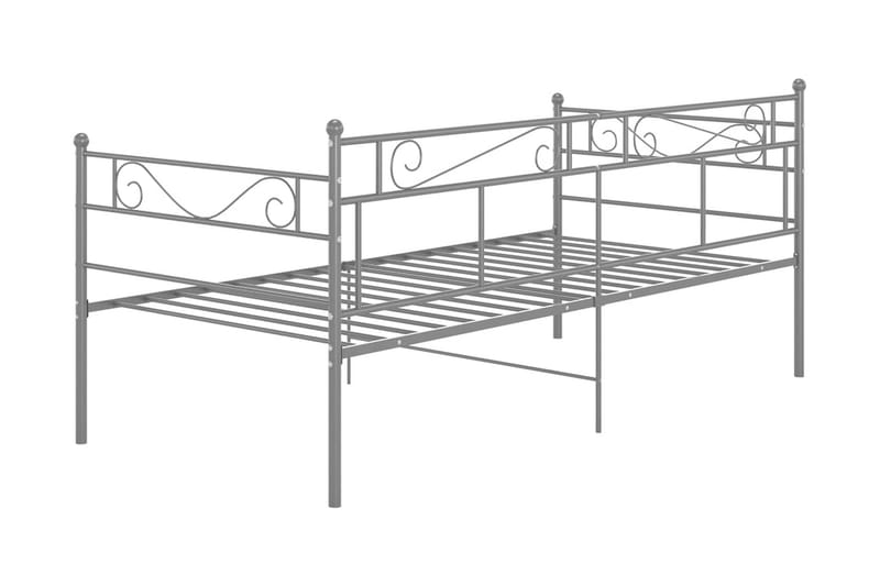 Sängram bäddsoffa grå metall 90x200 cm - Grå - Möbler - Vardagsrum - Bäddsoffor - Hörnbäddsoffa