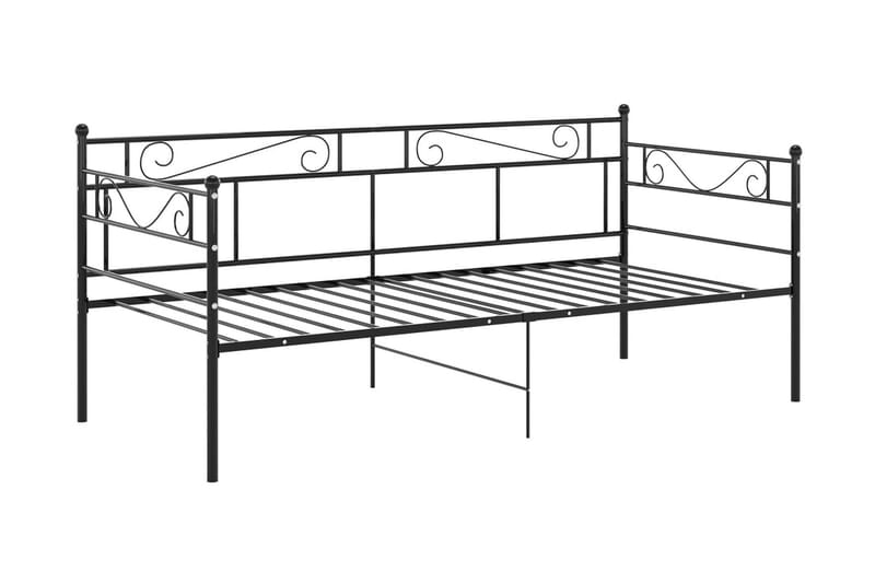 Sängram bäddsoffa svart metall 90x200 cm - Svart - Möbler - Vardagsrum - Bäddsoffor - Hörnbäddsoffa