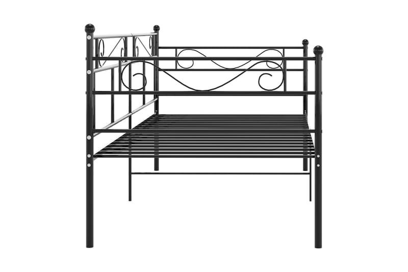 Sängram bäddsoffa svart metall 90x200 cm - Svart - Möbler - Vardagsrum - Bäddsoffor - Hörnbäddsoffa