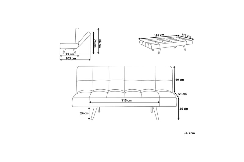 INGARO Bäddsoffa 182 cm - Möbler - Vardagsrum - Bäddsoffor