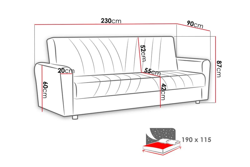 KANNEBBE Soffa Brun - Möbler - Vardagsrum - Bäddsoffor - 4-sits bäddsoffa