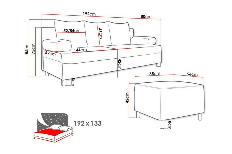 Kintore 2-sits Bäddsoffa Beige - Möbler - Vardagsrum - Bäddsoffor