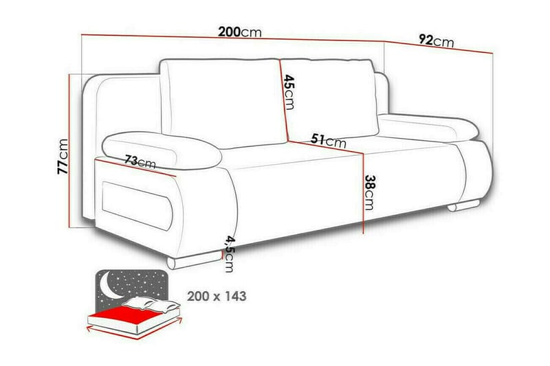 Kintore 2-sits Bäddsoffa Beige - Möbler - Vardagsrum - Bäddsoffor