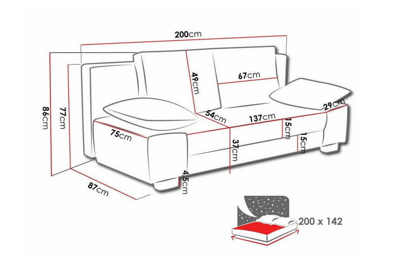 Kintore 2-sits Bäddsoffa Beige/Ljusbeige - Möbler - Vardagsrum - Bäddsoffor