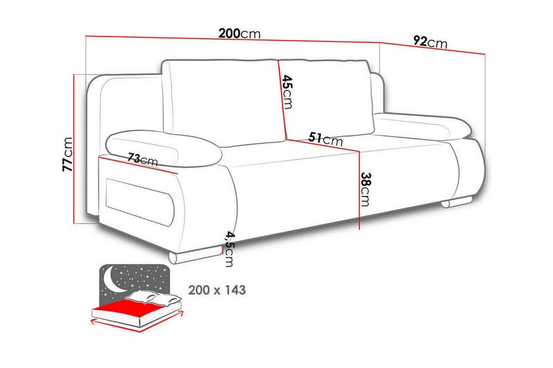 Kintore 2-sits Bäddsoffa Blå - Möbler - Vardagsrum - Bäddsoffor