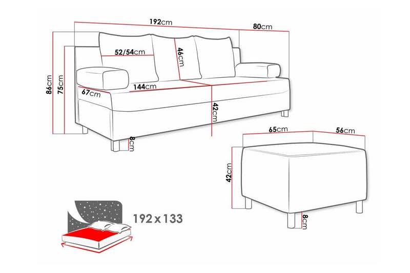 Kintore 2-sits Bäddsoffa Mörkgrön - Möbler - Vardagsrum - Bäddsoffor