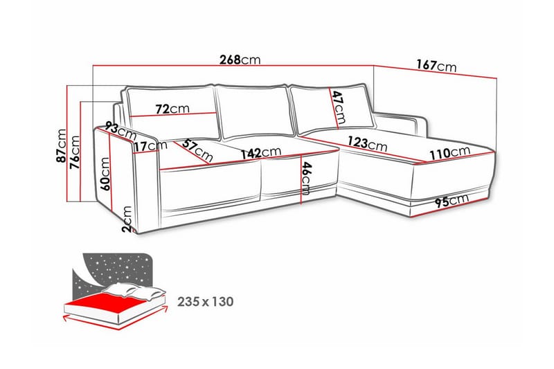 Kintore 3-sits Hörnbäddsoffa Grön - Möbler - Vardagsrum - Bäddsoffor - Hörnbäddsoffa