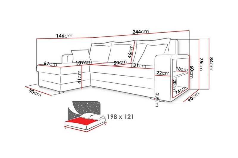 Kintore 3-sits Hörnbäddsoffa Mörkgrön - Möbler - Vardagsrum - Bäddsoffor - Hörnbäddsoffa