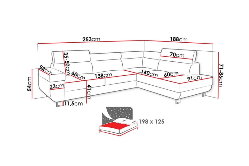 Kintore 3-sits Hörnbäddsoffa Mörkgul - Möbler - Vardagsrum - Bäddsoffor - Hörnbäddsoffa