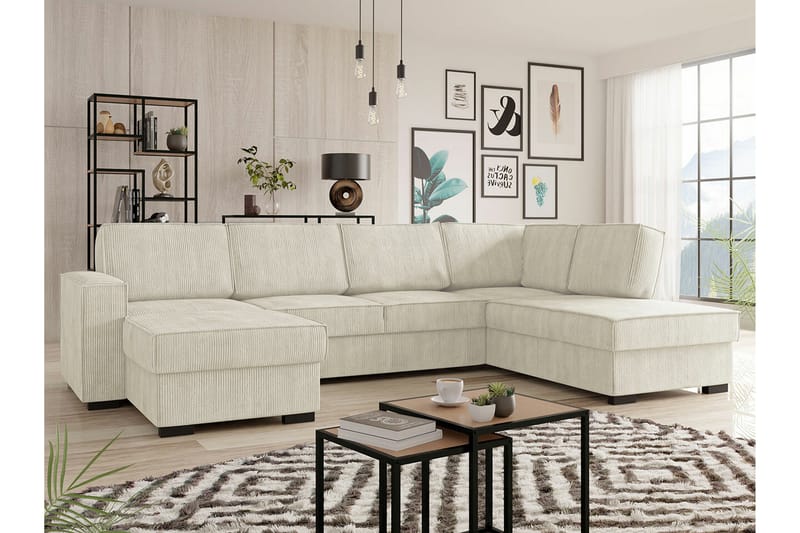 Kintore 4-sits Hörnbäddsoffa Beige - Möbler - Vardagsrum - Bäddsoffor - Hörnbäddsoffa