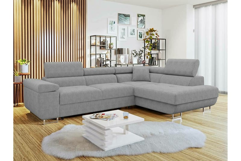 Kintore 4-sits Hörnbäddsoffa Ljusgrå - Möbler - Vardagsrum - Bäddsoffor - Hörnbäddsoffa