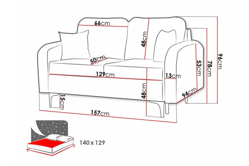 Knocklong 2-sits Bäddsoffa Brun - Möbler - Vardagsrum - Bäddsoffor