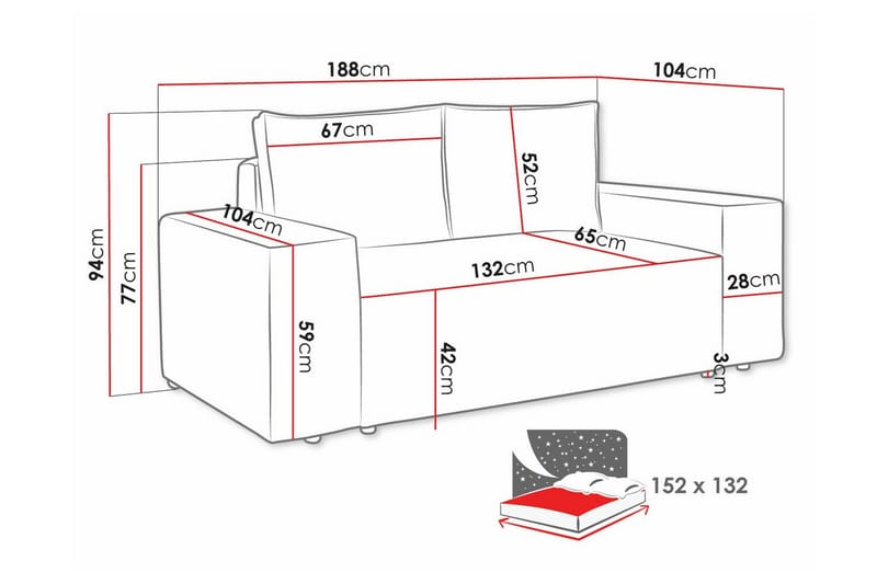 Knocklong 2-sits Bäddsoffa Ljusbrun - Möbler - Vardagsrum - Bäddsoffor