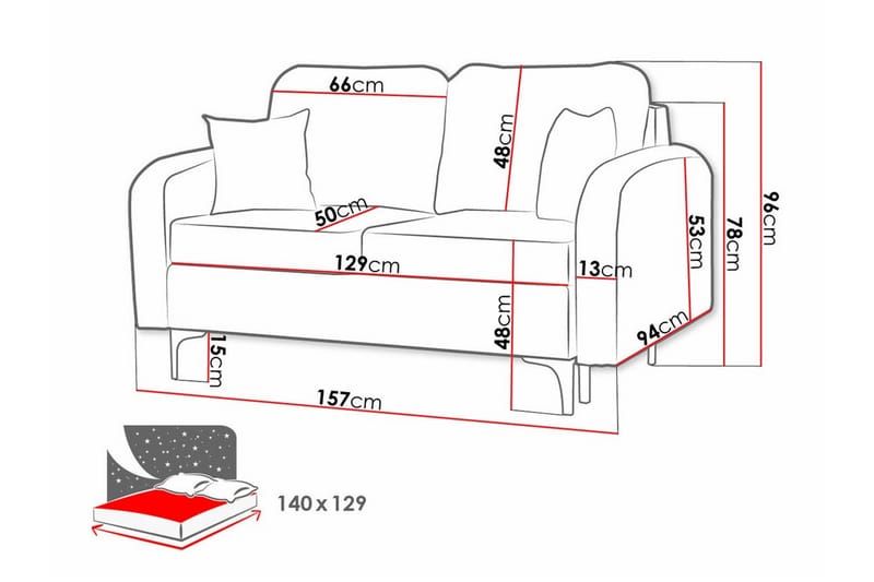 Knocklong 2-sits Bäddsoffa Mörkblå - Möbler - Vardagsrum - Bäddsoffor