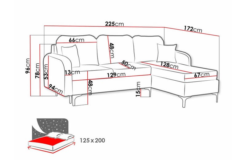 Knocklong 3-sits Hörnbäddsoffa Brun - Möbler - Vardagsrum - Bäddsoffor - Hörnbäddsoffa