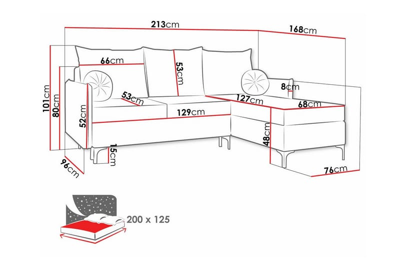 Knocklong 3-sits Hörnbäddsoffa Cream - Möbler - Vardagsrum - Bäddsoffor - Hörnbäddsoffa