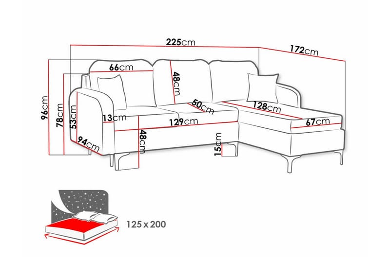 Knocklong 3-sits Hörnbäddsoffa Gul-Grön - Möbler - Vardagsrum - Bäddsoffor - Hörnbäddsoffa