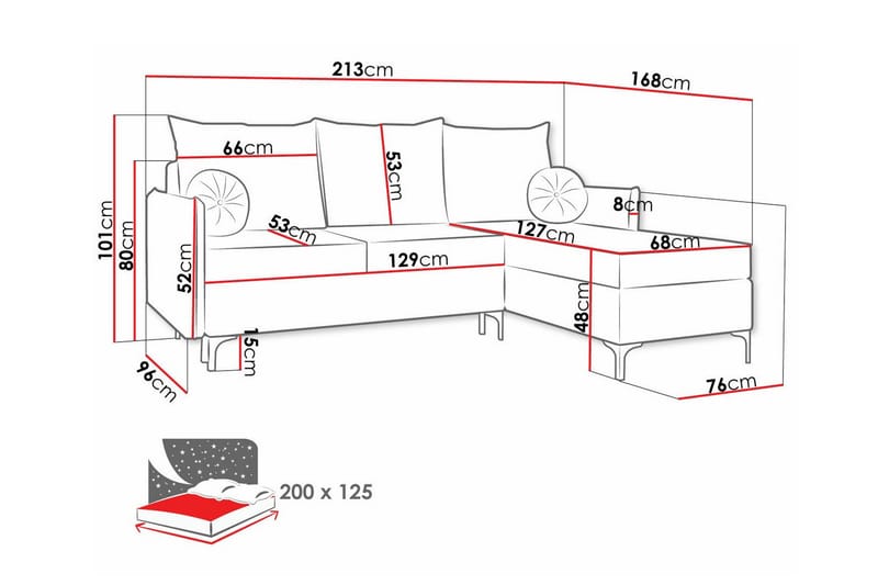 Knocklong 3-sits Hörnbäddsoffa Gul - Möbler - Vardagsrum - Bäddsoffor - Hörnbäddsoffa