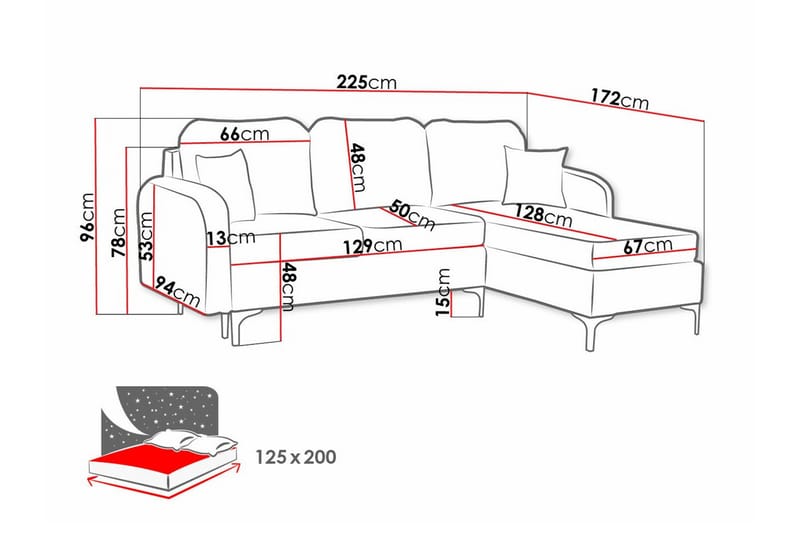 Knocklong 3-sits Hörnbäddsoffa Mörkgrå - Möbler - Vardagsrum - Bäddsoffor - Hörnbäddsoffa