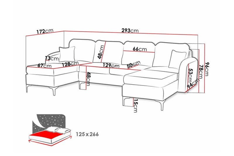 Knocklong 4-sits Hörnbäddsoffa Gul-Grön - Möbler - Vardagsrum - Bäddsoffor - Hörnbäddsoffa