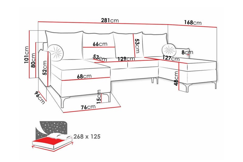 Knocklong 4-sits Hörnbäddsoffa Gul - Möbler - Vardagsrum - Bäddsoffor - Hörnbäddsoffa