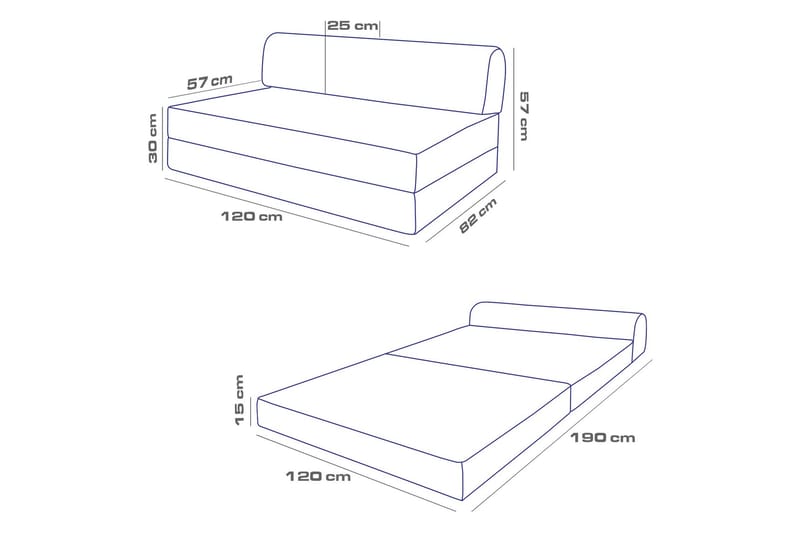 MAGIA 2-sits Bäddsoffa Blå - Möbler - Vardagsrum - Bäddsoffor