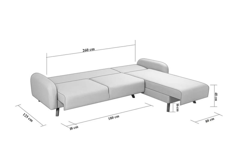 Malkiat Hörnbäddsoffa Antracit - Möbler - Vardagsrum - Bäddsoffor - Hörnbäddsoffa