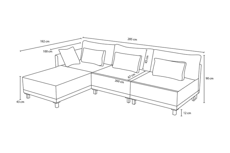 Matris 4-sits Bäddsoffa med Divan Beige - Möbler - Vardagsrum - Bäddsoffor