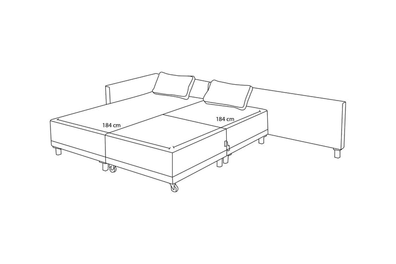 Matris 4-sits Bäddsoffa med Divan Beige - Möbler - Vardagsrum - Bäddsoffor