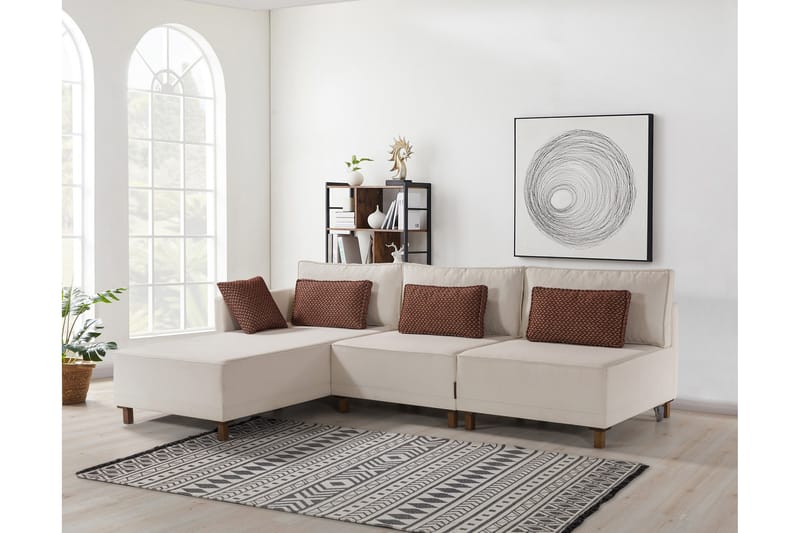 Matris 4-sits Bäddsoffa med Divan Beige - Möbler - Vardagsrum - Bäddsoffor