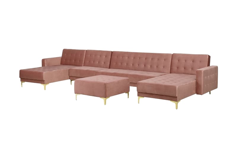 MAZOTO Bäddsoffa med Fotpall Rosa - Möbler - Vardagsrum - Bäddsoffor