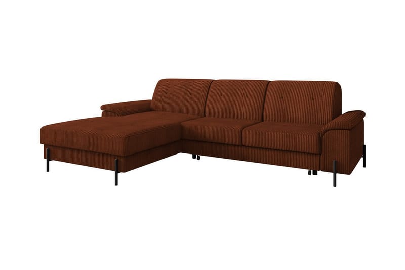 Messner 3-sits Hörnbäddsoffa Brun/Orange - Möbler - Vardagsrum - Bäddsoffor - Hörnbäddsoffa