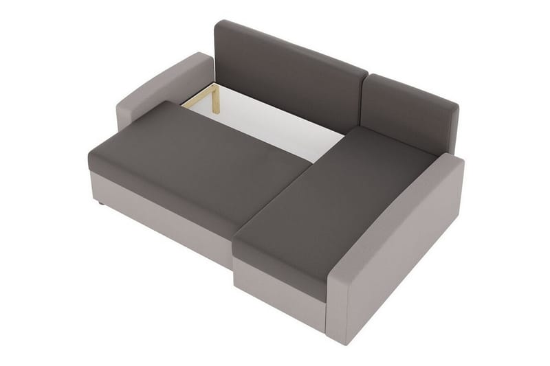 Midfeld 3-sits Hörnbäddsoffa Beige/Brun - Möbler - Vardagsrum - Bäddsoffor - Hörnbäddsoffa