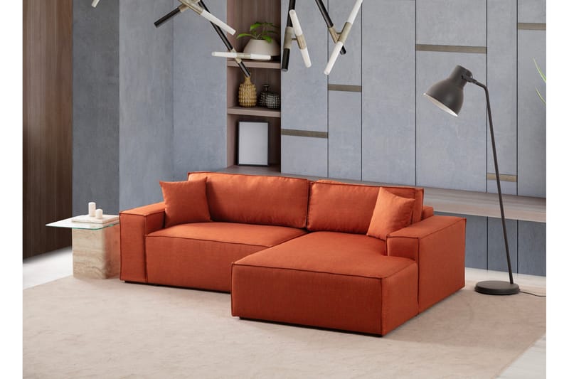 Munehiro Hörnbäddsoffa Orange - Möbler - Vardagsrum - Bäddsoffor - Hörnbäddsoffa