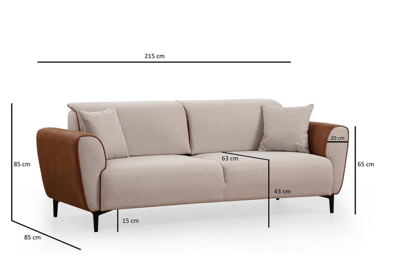 QALO 3-sits Bäddsoffa Beige - Möbler - Vardagsrum - Bäddsoffor