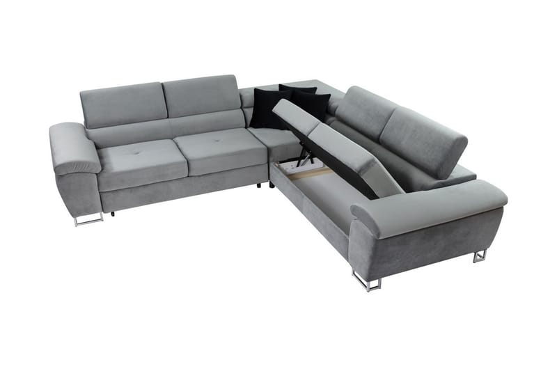 RAMERO Hörnbäddsoffa 4-sits 199x125 Svart - Möbler - Vardagsrum - Bäddsoffor - Hörnbäddsoffa