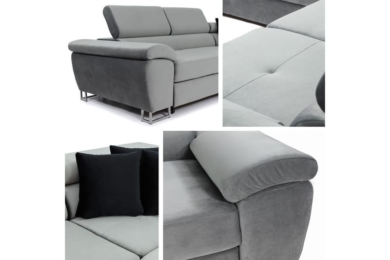 RAMERO Hörnbäddsoffa 4-sits 199x125 Svart - Möbler - Vardagsrum - Bäddsoffor - Hörnbäddsoffa