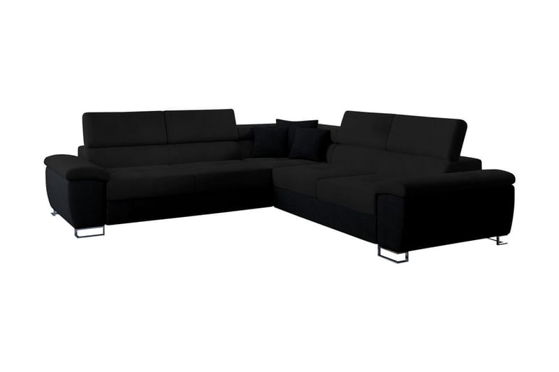 RAMERO Hörnbäddsoffa 4-sits 199x125 Svart - Möbler - Vardagsrum - Bäddsoffor - Hörnbäddsoffa