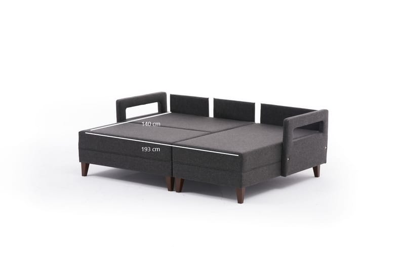 REPUBLICA Bäddsoffa m. Divan 4-sits 140x193 Antracit - Möbler - Vardagsrum - Bäddsoffor