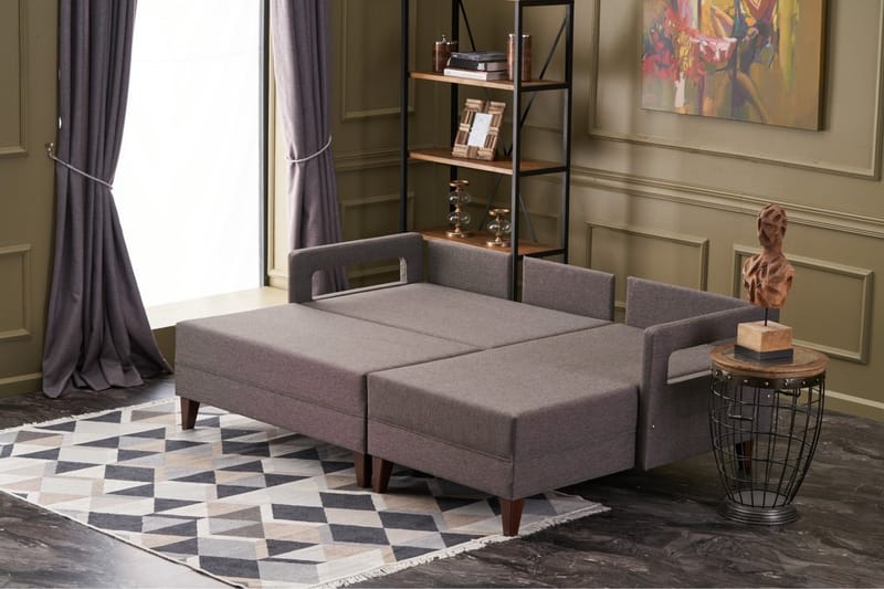 REPUBLICA Bäddsoffa m. Divan 4-sits 140x193 Brun - Möbler - Vardagsrum - Bäddsoffor