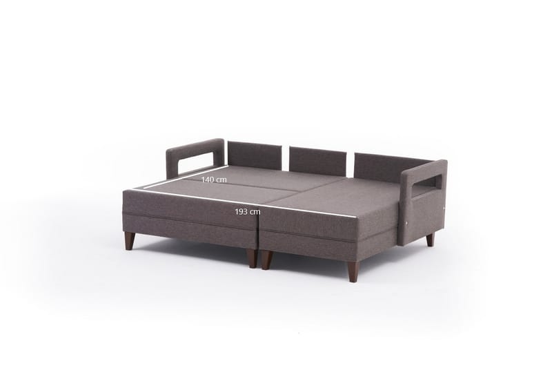 REPUBLICA Bäddsoffa m. Divan 4-sits 140x193 Brun - Möbler - Vardagsrum - Bäddsoffor