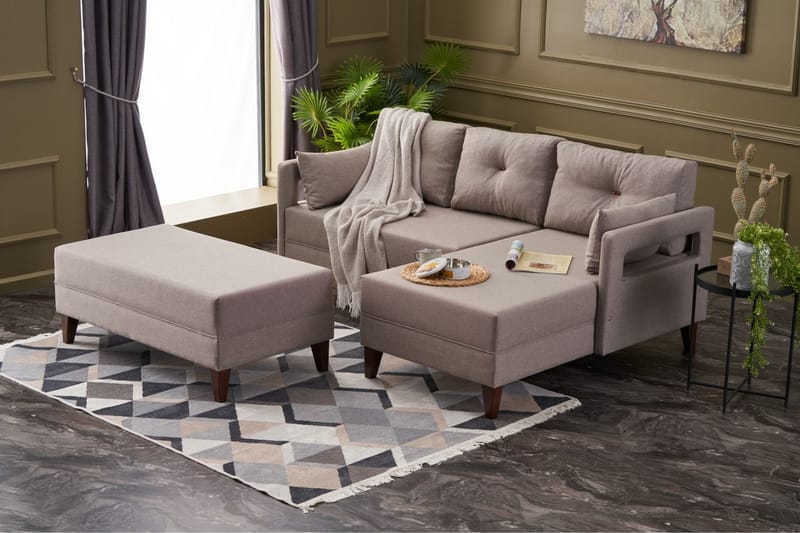 REPUBLICA Bäddsoffa m. Divan 4-sits 140x193 Cream - Möbler - Vardagsrum - Bäddsoffor