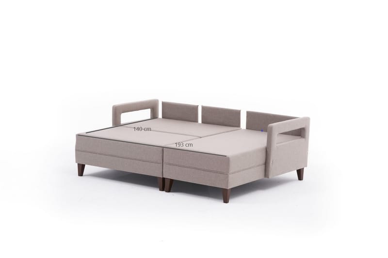 REPUBLICA Bäddsoffa m. Divan 4-sits 140x193 Cream - Möbler - Vardagsrum - Bäddsoffor