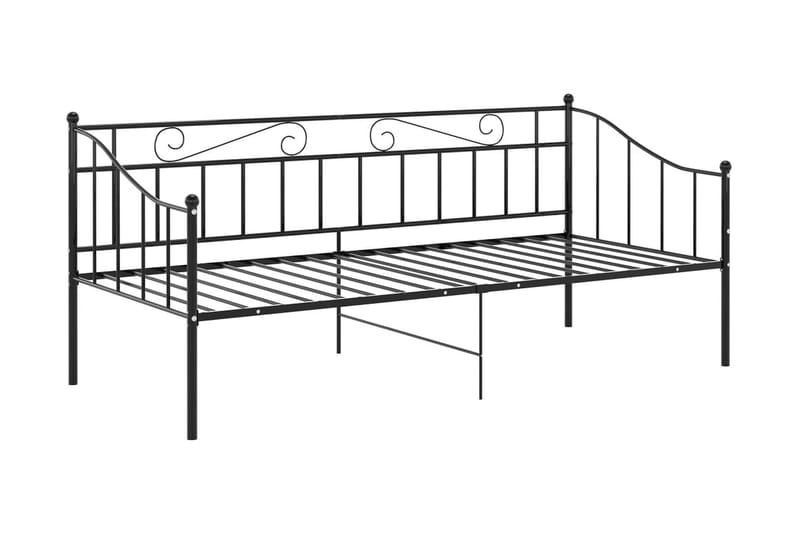 Sängram bäddsoffa svart metall 90x200 cm - Svart - Möbler - Vardagsrum - Bäddsoffor - Hörnbäddsoffa