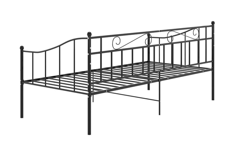 Sängram bäddsoffa svart metall 90x200 cm - Svart - Möbler - Vardagsrum - Bäddsoffor - Hörnbäddsoffa