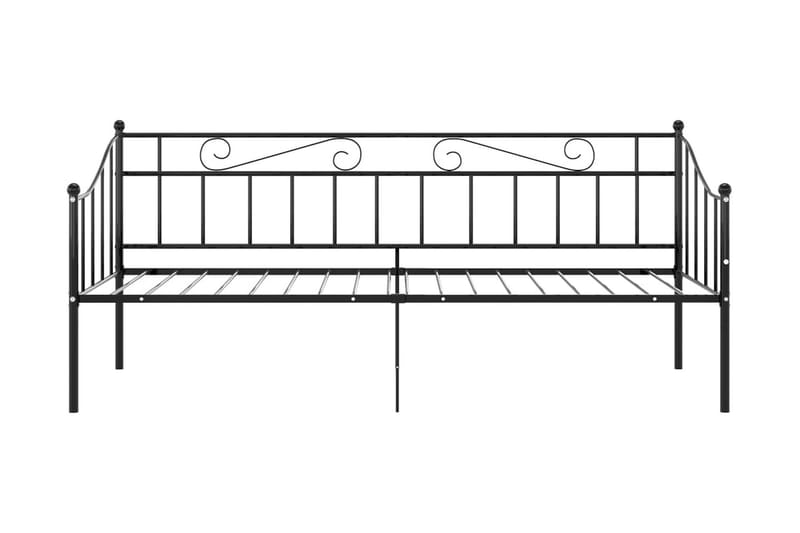 Sängram bäddsoffa svart metall 90x200 cm - Svart - Möbler - Vardagsrum - Bäddsoffor - Hörnbäddsoffa