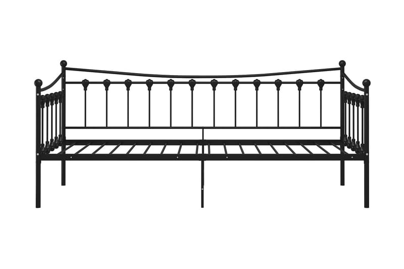 Sängram bäddsoffa svart metall 90x200 cm - Svart - Möbler - Vardagsrum - Bäddsoffor - Hörnbäddsoffa